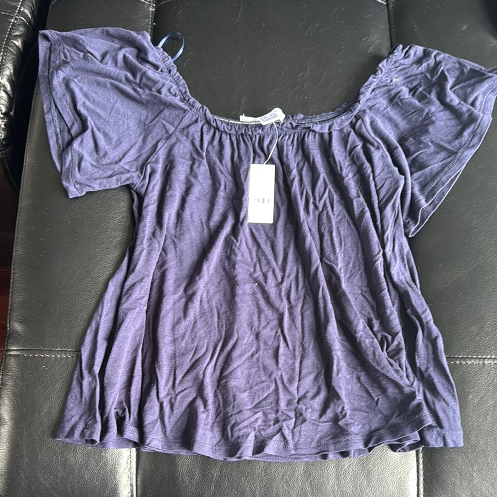 Women's Blue  Off-Shoulder Top NWT
